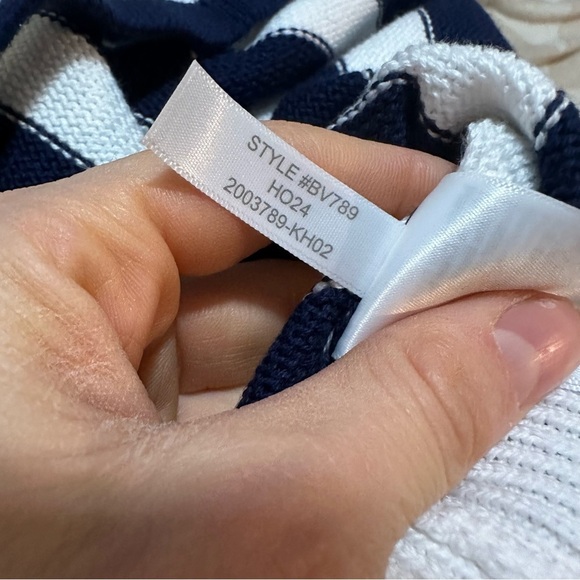 J crew Striped half-zip sweater with pearl zipper - Picture 5 of 6